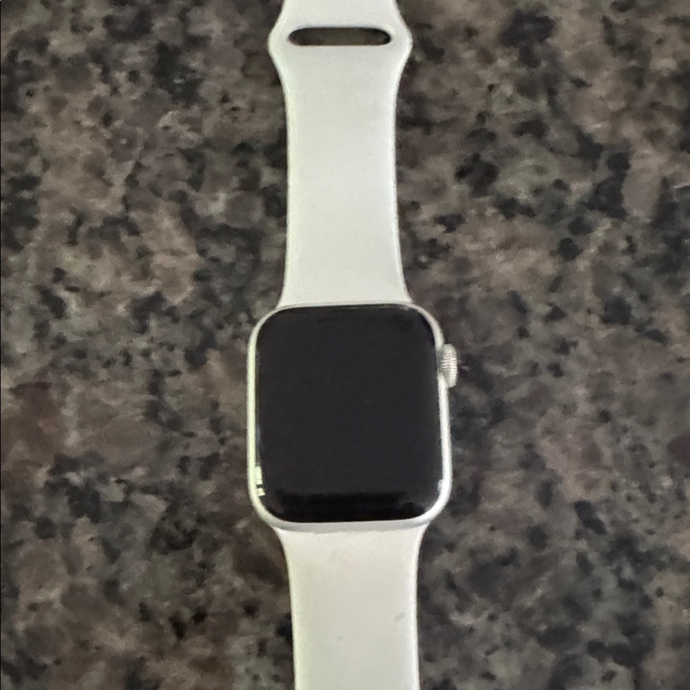 Elegant Silver Smartwatch with White Band